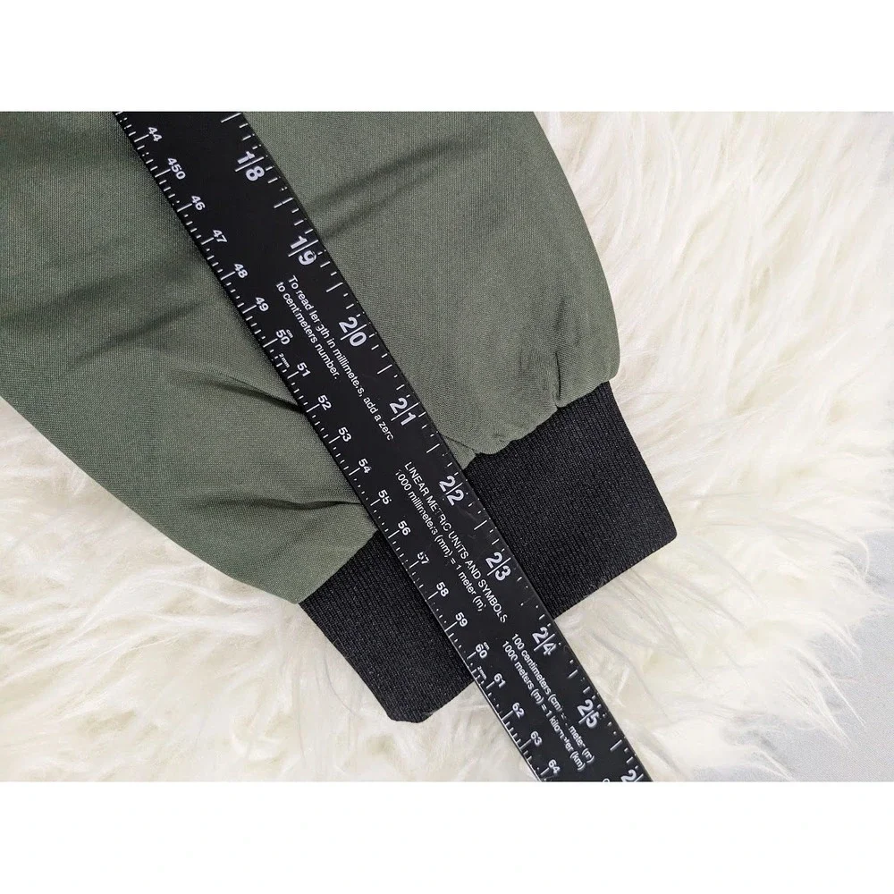 Mens Bomber Jacket Size M Olive Green Lightweight Full Zip Minimalist NWOT